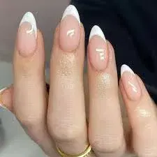 Gel French with almond nail shape