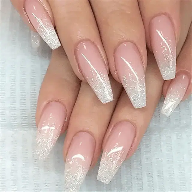 Pink to white ombré full set