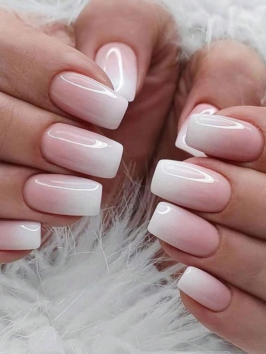 Purple ombré full set with long nails