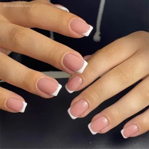 White tip elegant nails